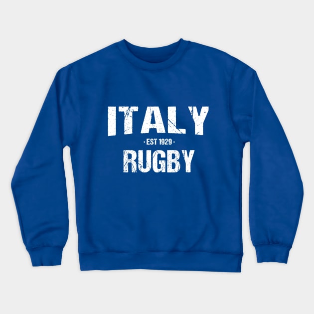 Italy Rugby Union (Gli Azzurri) Crewneck Sweatshirt by stariconsrugby